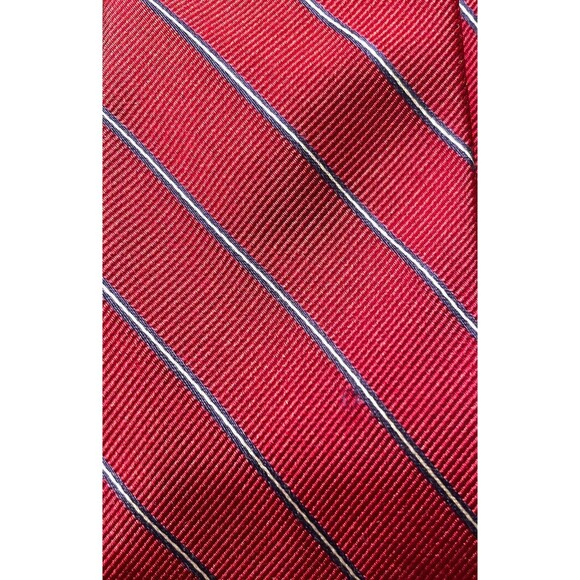 Lauren Ralph Lauren Men's Repp Neck Tie 100% Silk Stripe Red Blue 59.5' x 3" - Picture 8 of 8